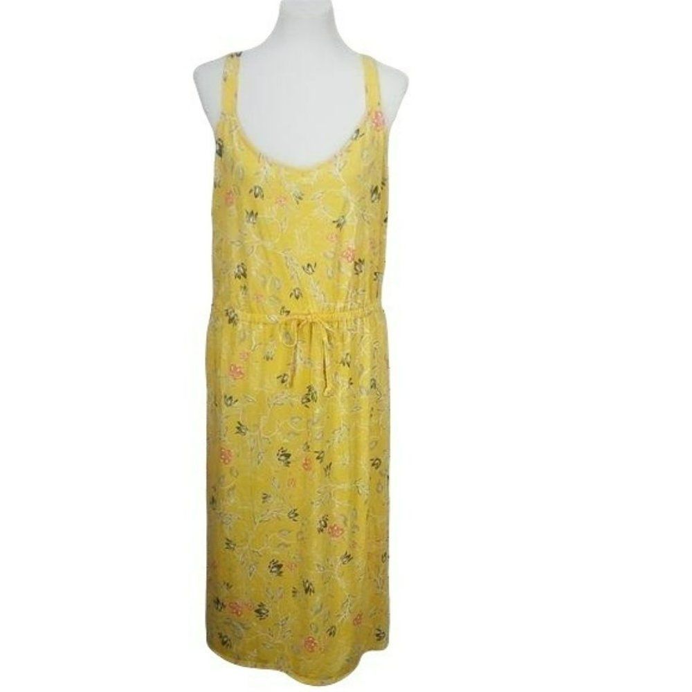 West Loop Yellow‎ Floral Printed Tropical Size XL Sun Dress